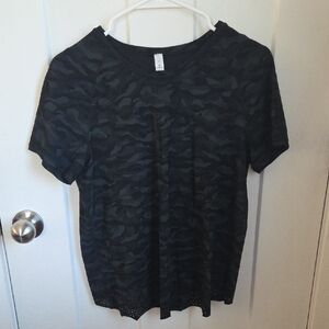 lululemon athletica Black Camo Short Sleeve Tee